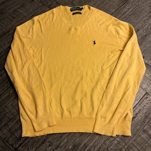 polo ralph lauren Men’s v-neck sweater yellow Size Men’s large‎